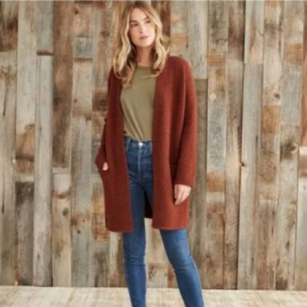 Jenni Kayne Sweater Coat in Rust, size L